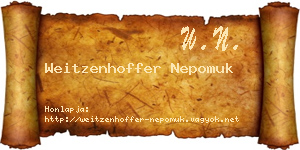 Weitzenhoffer Nepomuk névjegykártya